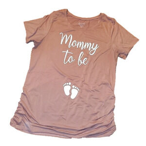 EVCR MATERNITY Mommy to Be tee Ruched sides baby feet XL